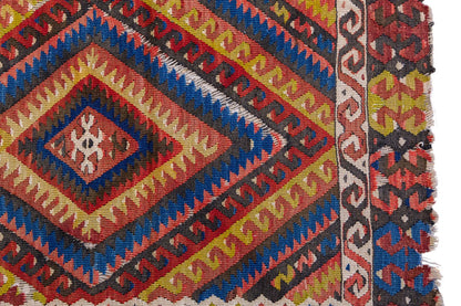 Vintage Turkish Rug, 202 x 106 cm, 6.7 x 3.5 ft
