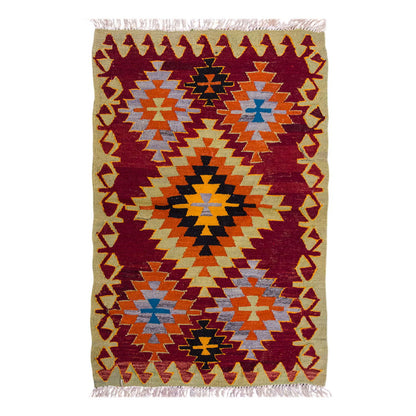 Vintage Turkish Rug, 3.1 x 2.7 ft, 95 x 80 cm