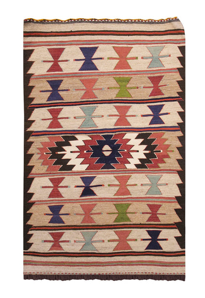 Vintage Turkish Rug, 3.1 x 4.11 ft Rug, 95 x 150 cm