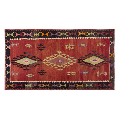 Vintage Turkish Rug, 3.1 x 4.11 ft Rug, 96 x 150 cm
