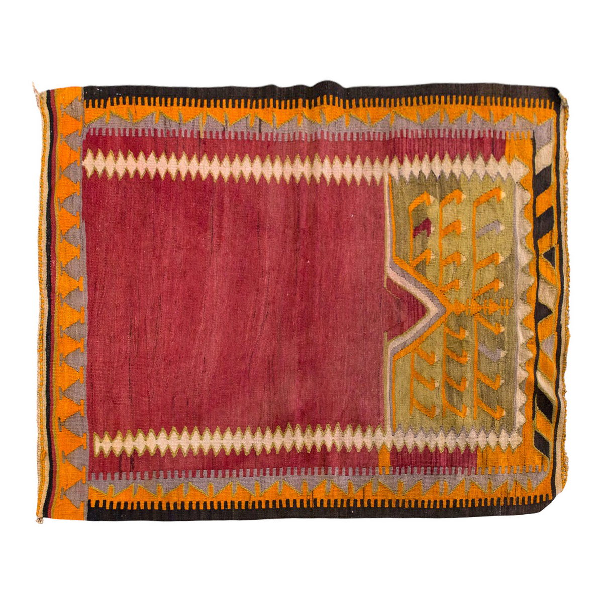 Vintage Turkish Rug, 3.1 x 4.2 ft Rug, 95 x 127 cm