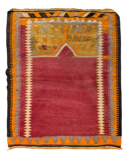 Vintage Turkish Rug, 3.1 x 4.2 ft Rug, 95 x 127 cm