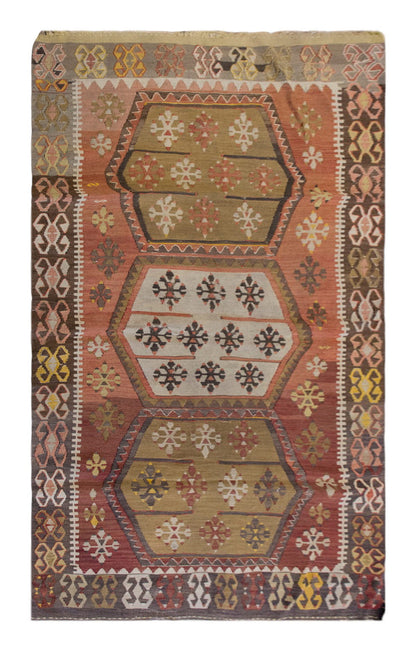Vintage Turkish Rug, 3.1 x 5.7 ft, 96 x 172 cm