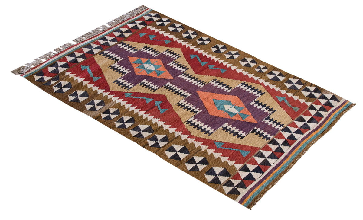 Vintage Turkish Rug, 3.10 x 2.11 ft, 117 x 91 cm