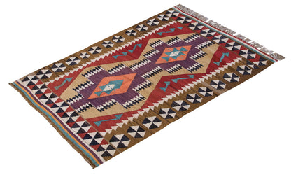 Vintage Turkish Rug, 3.10 x 2.11 ft, 117 x 91 cm