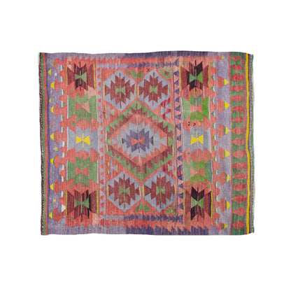 Vintage Turkish Rug, 3.10 x 3.10 ft Rug, 117 x 118 cm