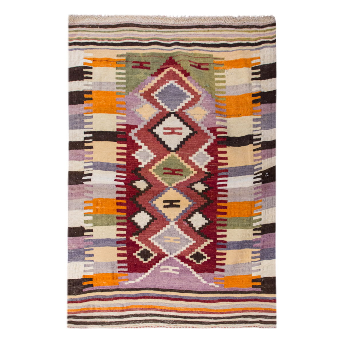 Vintage Turkish Rug, 3.10 x 4.7 ft Rug, 117 x 140 cm