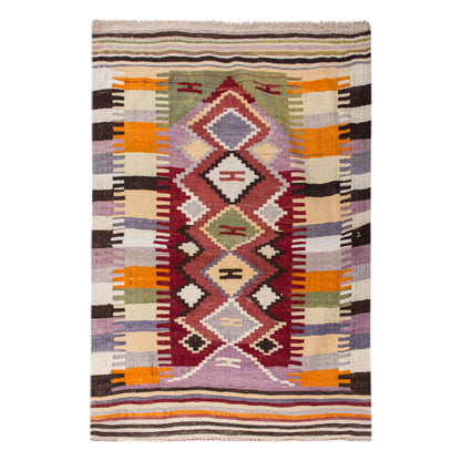 Vintage Turkish Rug, 3.10 x 4.7 ft Rug, 117 x 140 cm