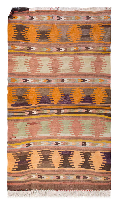 Vintage Turkish Rug, 3.10 x 5.8 ft Rug, 119 x 173 cm
