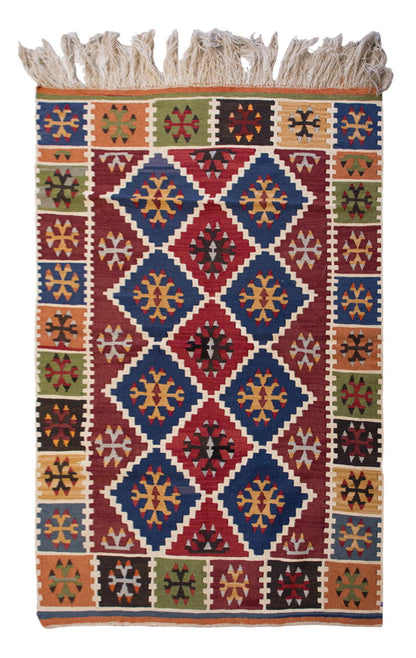 Vintage Turkish Rug, 3.10 x 6.2 ft, 117 x 188 cm