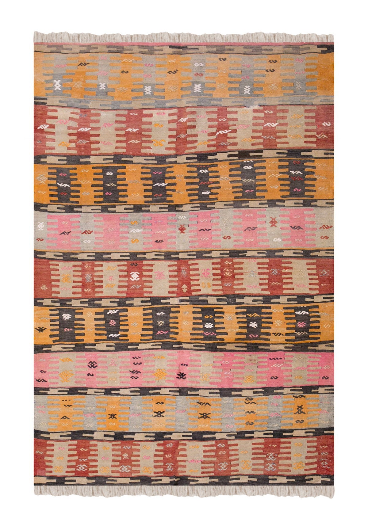 Vintage Turkish Rug, 3.10 x 6.2 ft, 117 x 190 cm