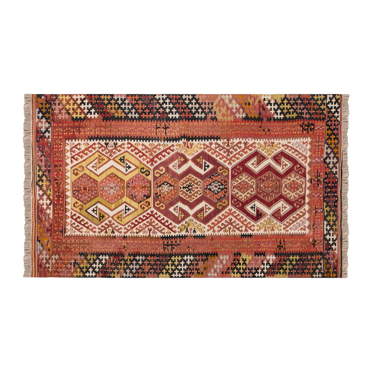 Vintage Turkish Rug, 3.10 x 6.5 ft, 117 x 197 cm
