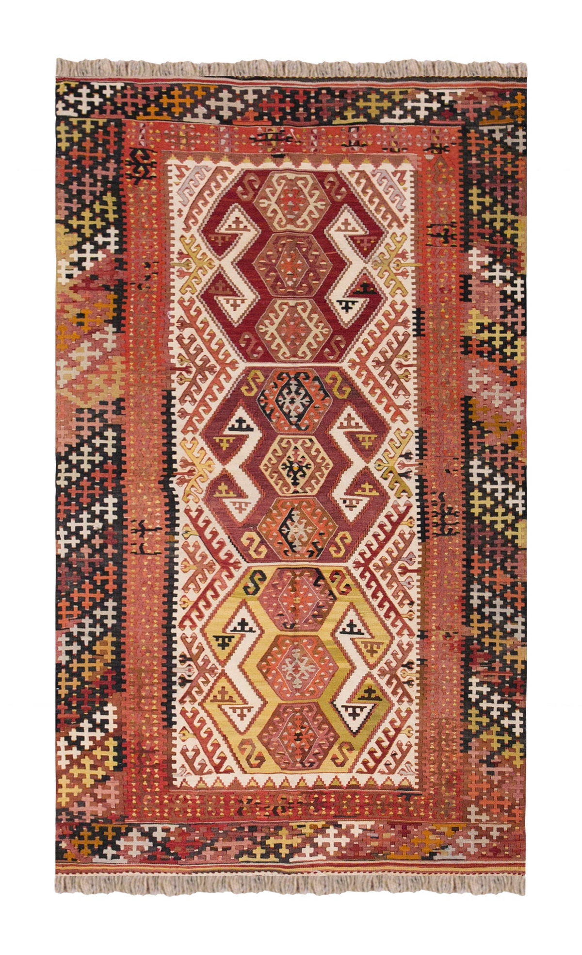 Vintage Turkish Rug, 3.10 x 6.5 ft, 117 x 197 cm