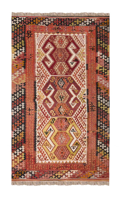 Vintage Turkish Rug, 3.10 x 6.5 ft, 117 x 197 cm