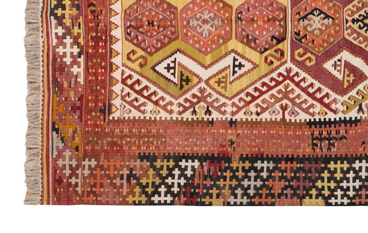 Vintage Turkish Rug, 3.10 x 6.5 ft, 117 x 197 cm