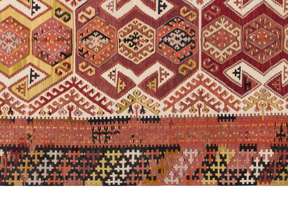 Vintage Turkish Rug, 3.10 x 6.5 ft, 117 x 197 cm