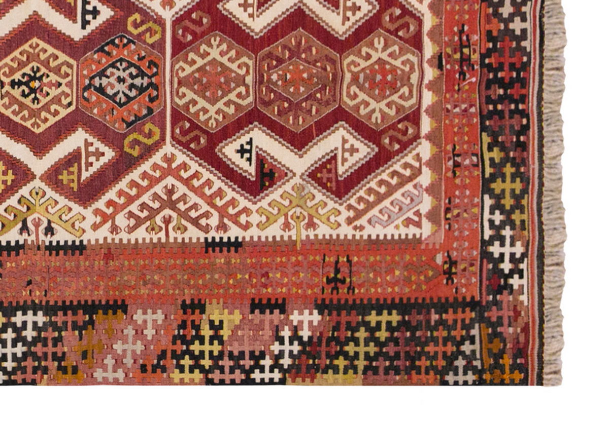 Vintage Turkish Rug, 3.10 x 6.5 ft, 117 x 197 cm