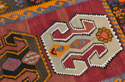 Vintage Turkish Rug, 3.10 x 7.3 ft, 117 x 222 cm