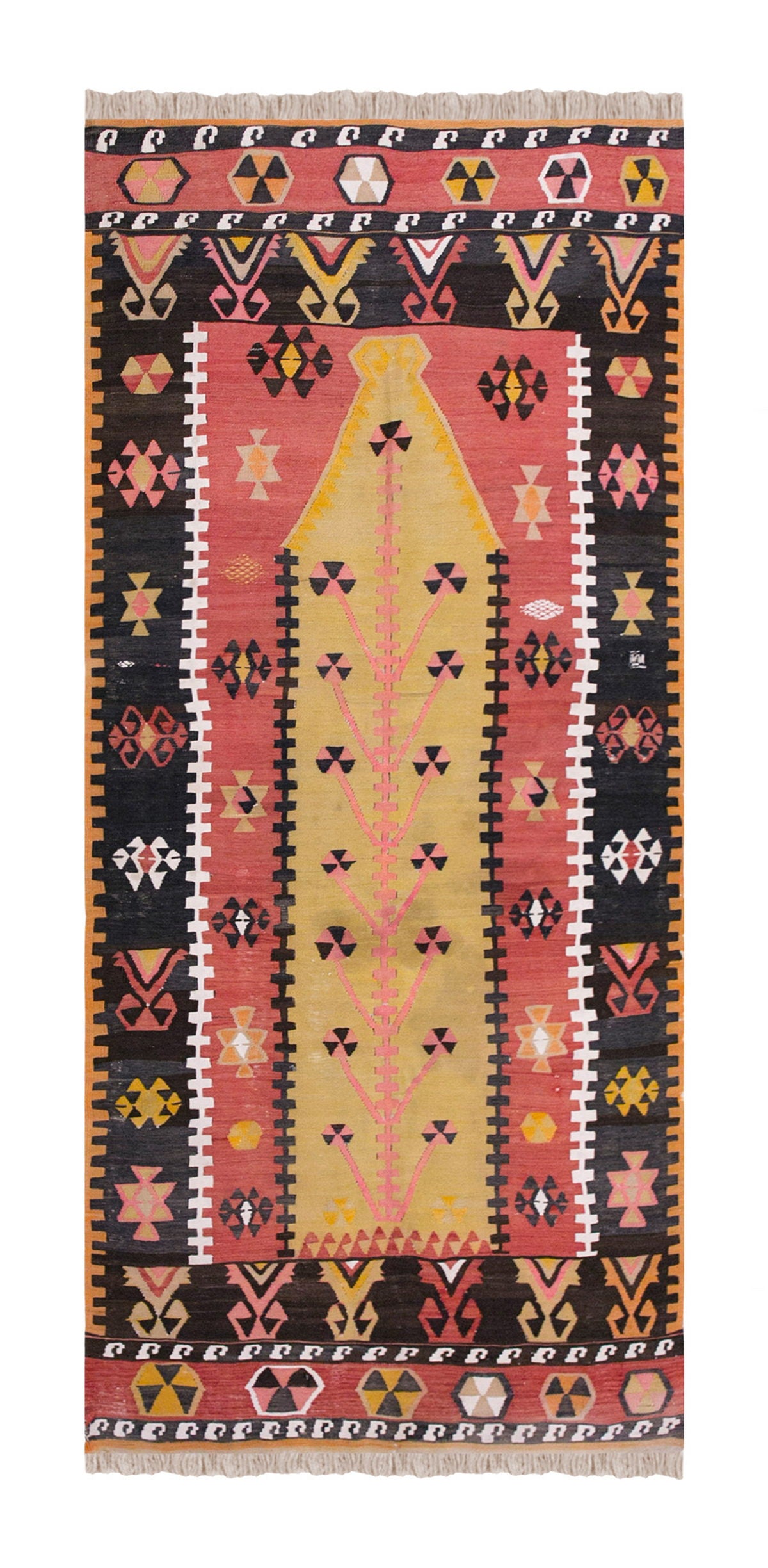 Vintage Turkish Rug, 3.10 x 8.1 ft, 117 x 248 cm