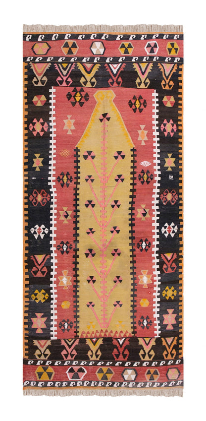 Vintage Turkish Rug, 3.10 x 8.1 ft, 117 x 248 cm