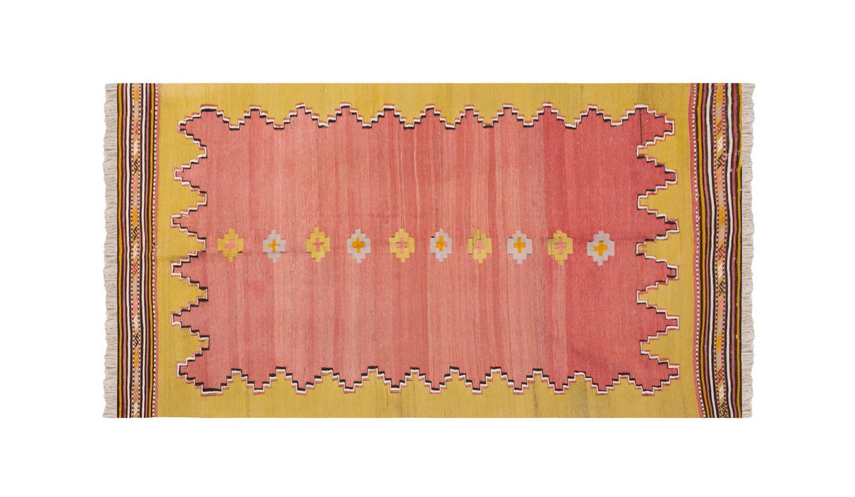 Vintage Turkish Rug, 3.10 x 8.4 ft, 118 x 255 cm