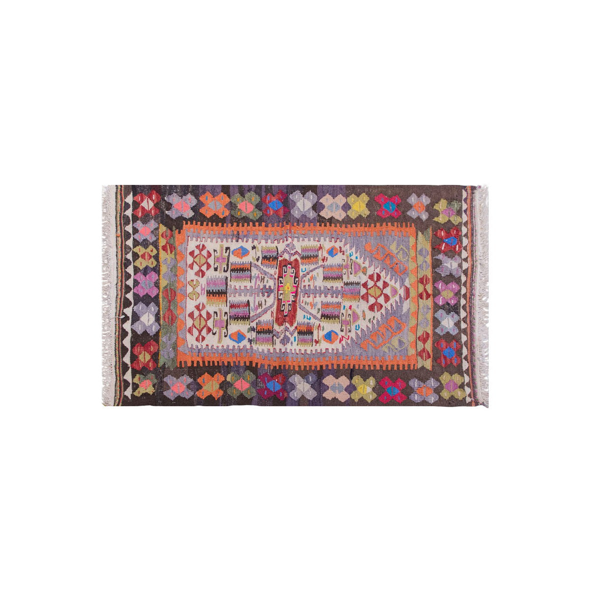 Vintage Turkish Rug, 3.11 x 2.6 ft, 120 x 77 cm