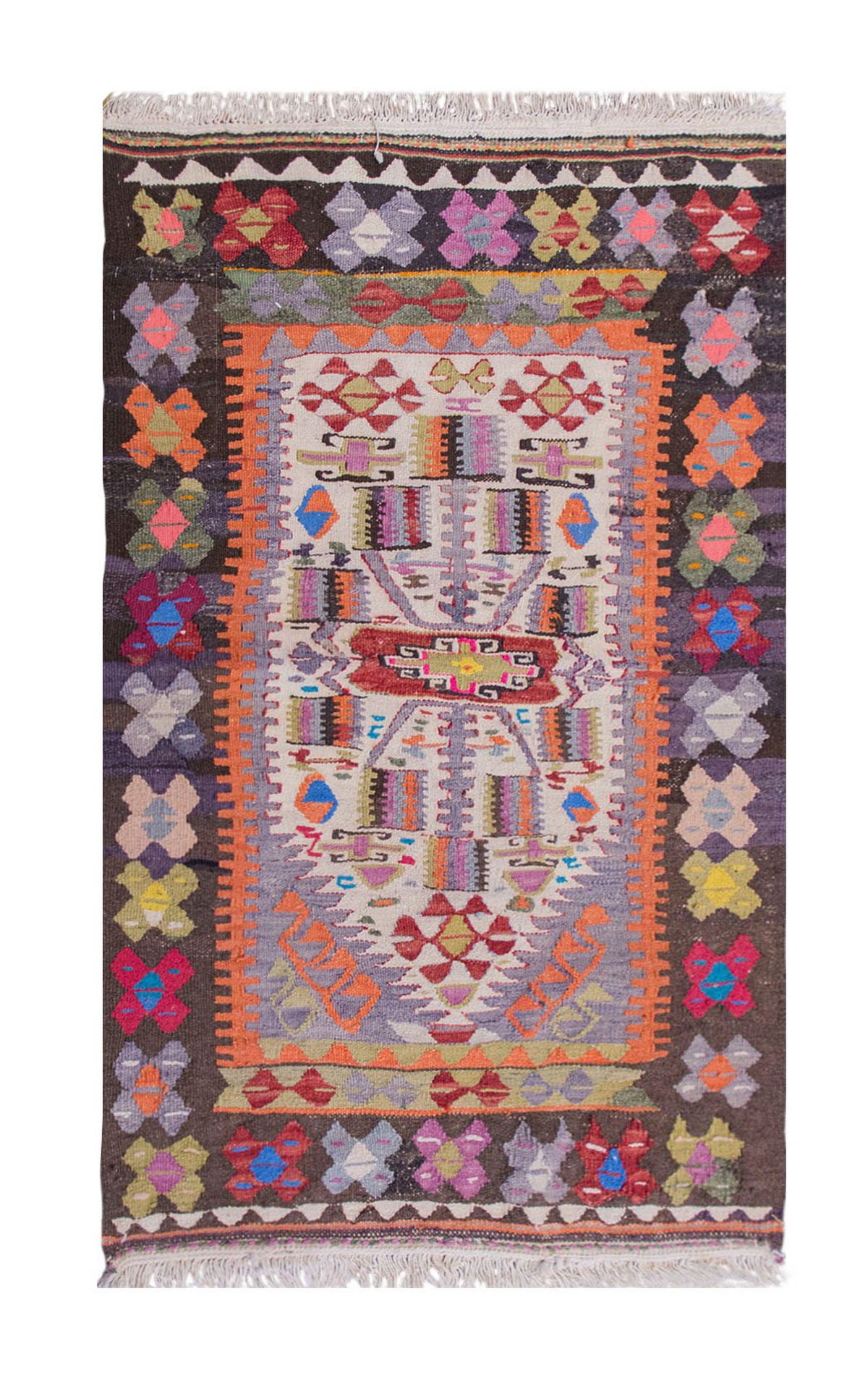 Vintage Turkish Rug, 3.11 x 2.6 ft, 120 x 77 cm