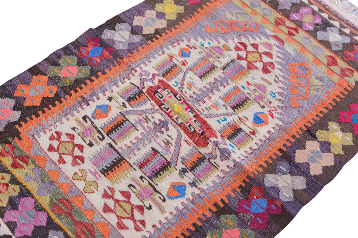 Vintage Turkish Rug, 3.11 x 2.6 ft, 120 x 77 cm