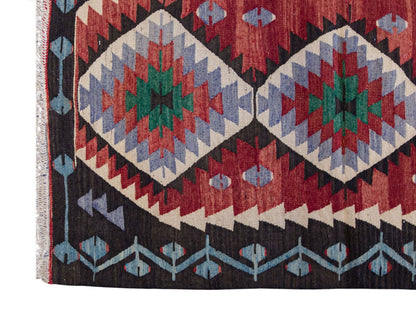 Vintage Turkish Rug, 3.11 x 2.8 ft Rug, 121 x 82 cm