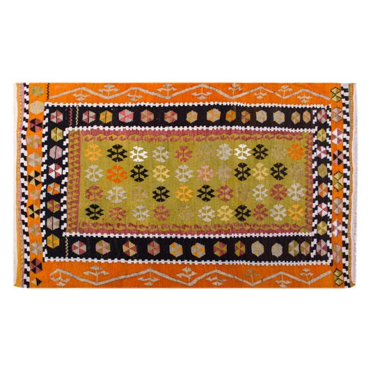 Vintage Turkish Rug, 3.11 x 5.1 ft Rug, 120 x 157 cm