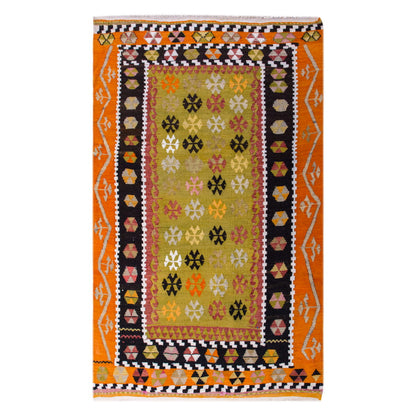 Vintage Turkish Rug, 3.11 x 5.1 ft Rug, 120 x 157 cm