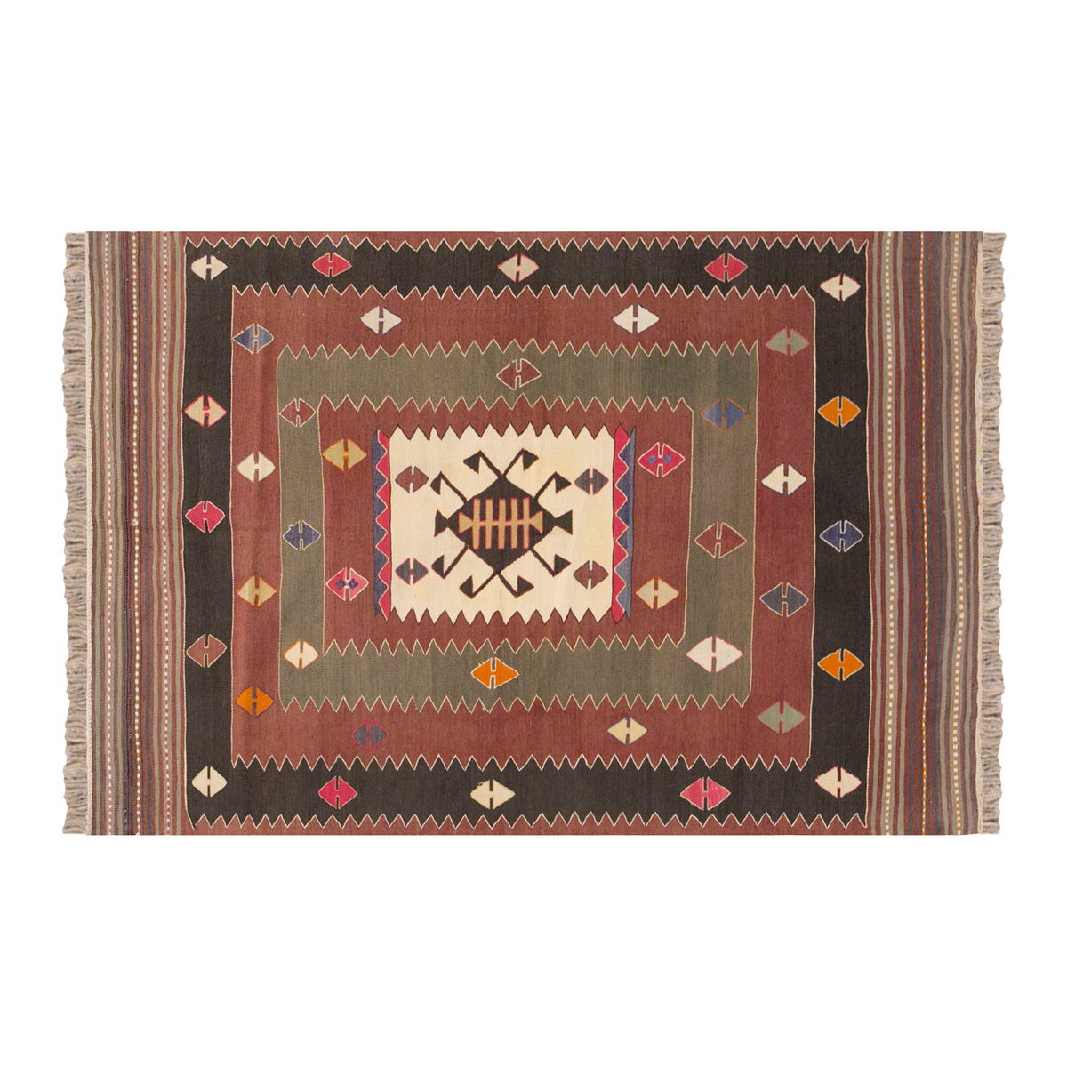 Vintage Turkish Rug, 3.11 x 5.6 ft Rug, 121 x 170 cm