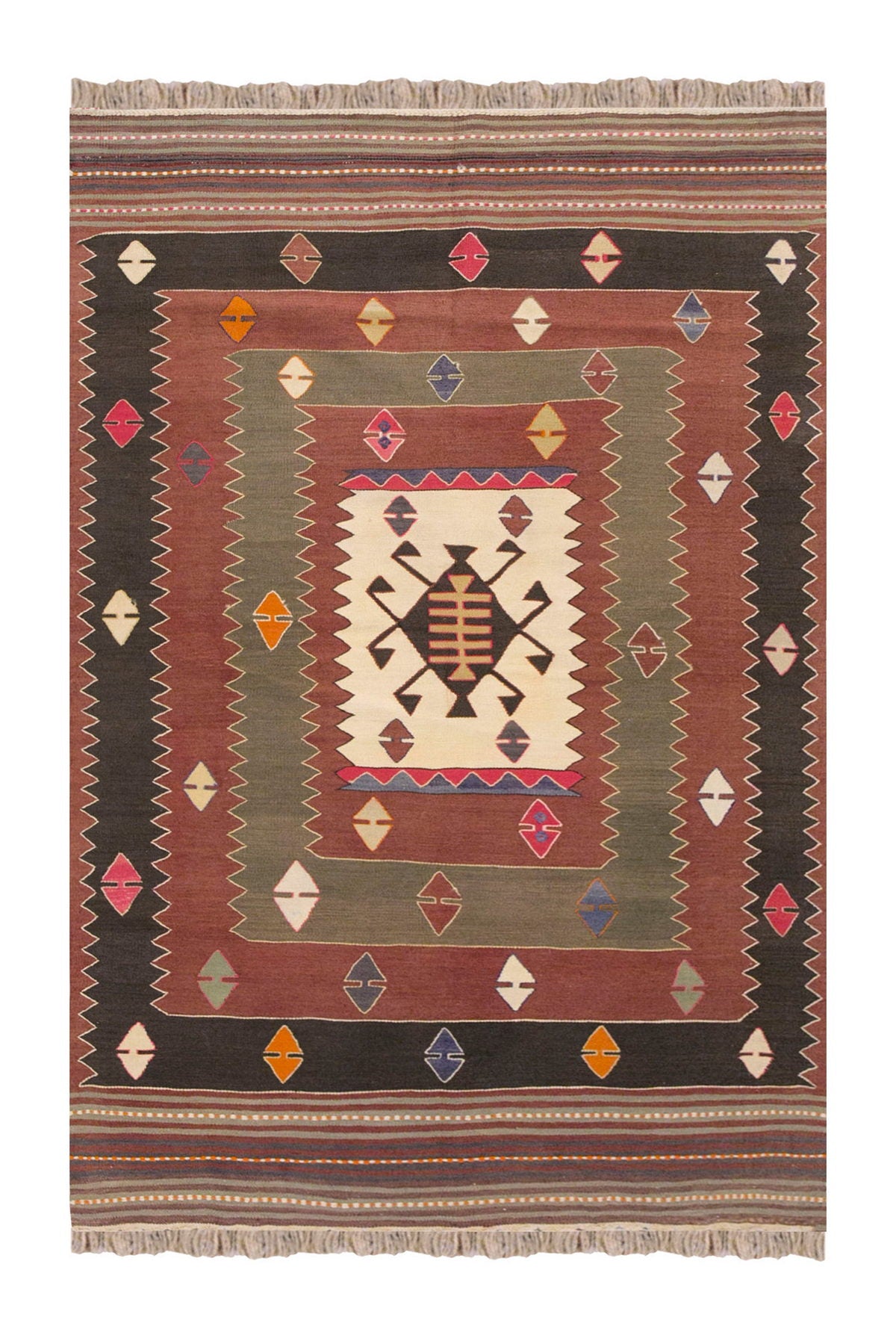 Vintage Turkish Rug, 3.11 x 5.6 ft Rug, 121 x 170 cm