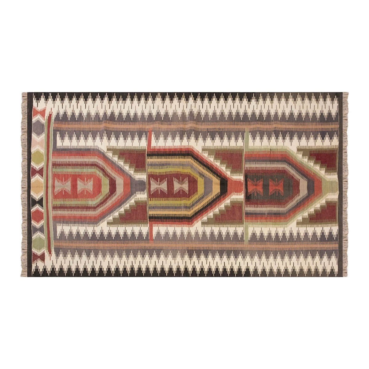 Vintage Turkish Rug, 3.11 x 6.1 ft Rug, 120 x 186 cm
