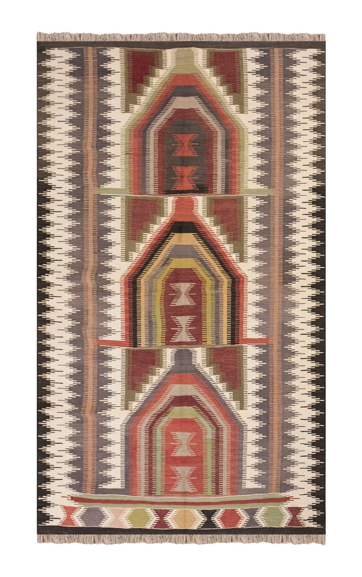 Vintage Turkish Rug, 3.11 x 6.1 ft Rug, 120 x 186 cm
