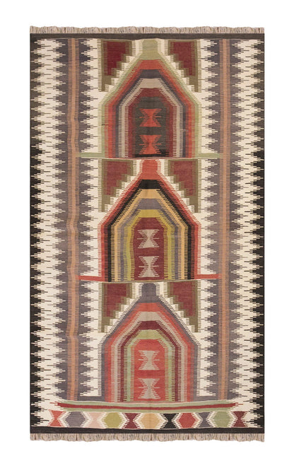 Vintage Turkish Rug, 3.11 x 6.1 ft Rug, 120 x 186 cm