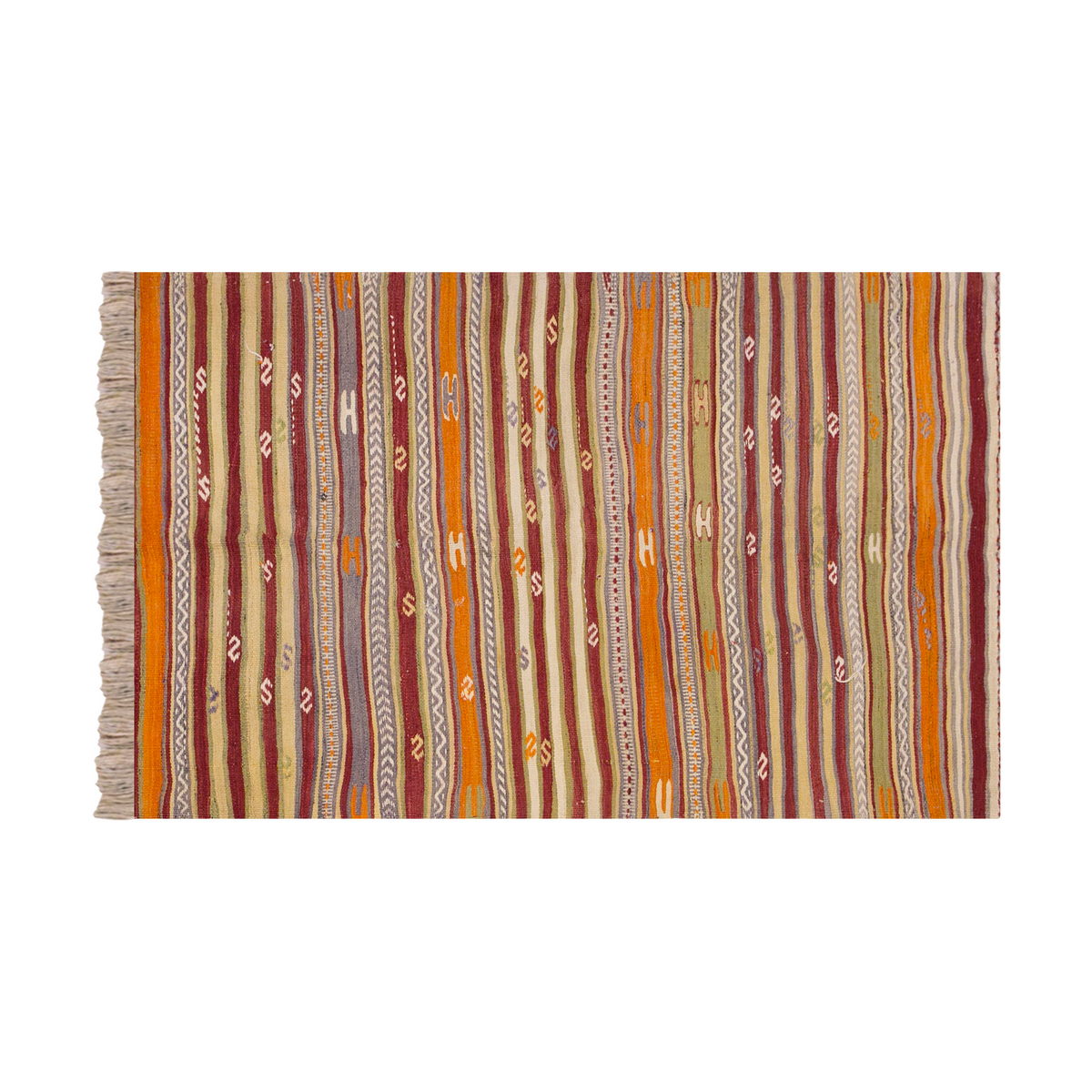 Vintage Turkish Rug, 3.11 x 6.1 ft Rug, 120 x 187 cm