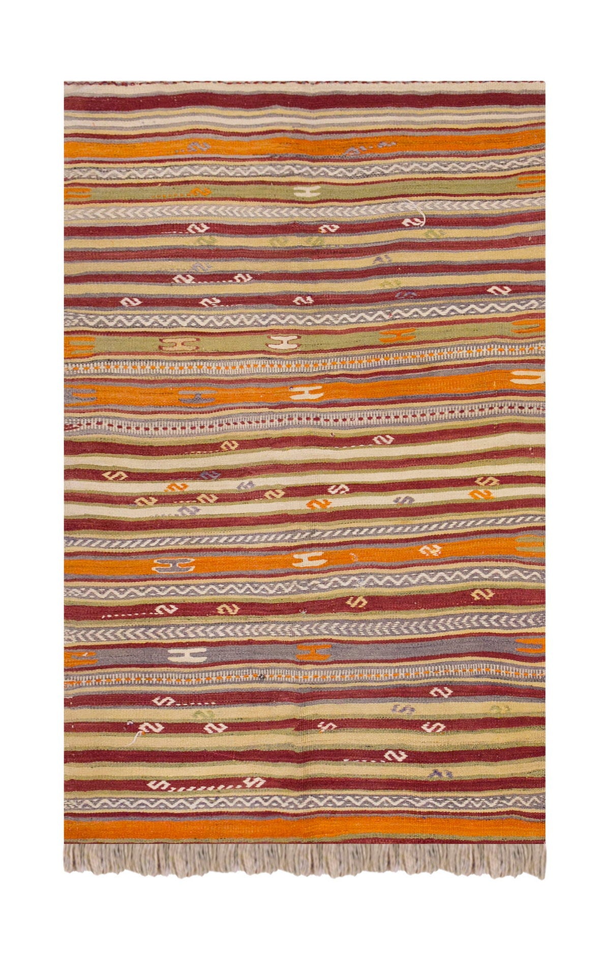 Vintage Turkish Rug, 3.11 x 6.1 ft Rug, 120 x 187 cm