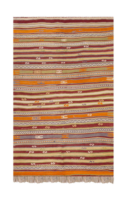 Vintage Turkish Rug, 3.11 x 6.1 ft Rug, 120 x 187 cm