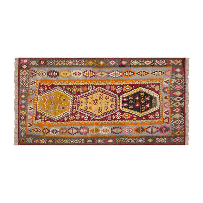 Vintage Turkish Rug, 3.11 x 6.1 ft Rug, 121 x 186 cm