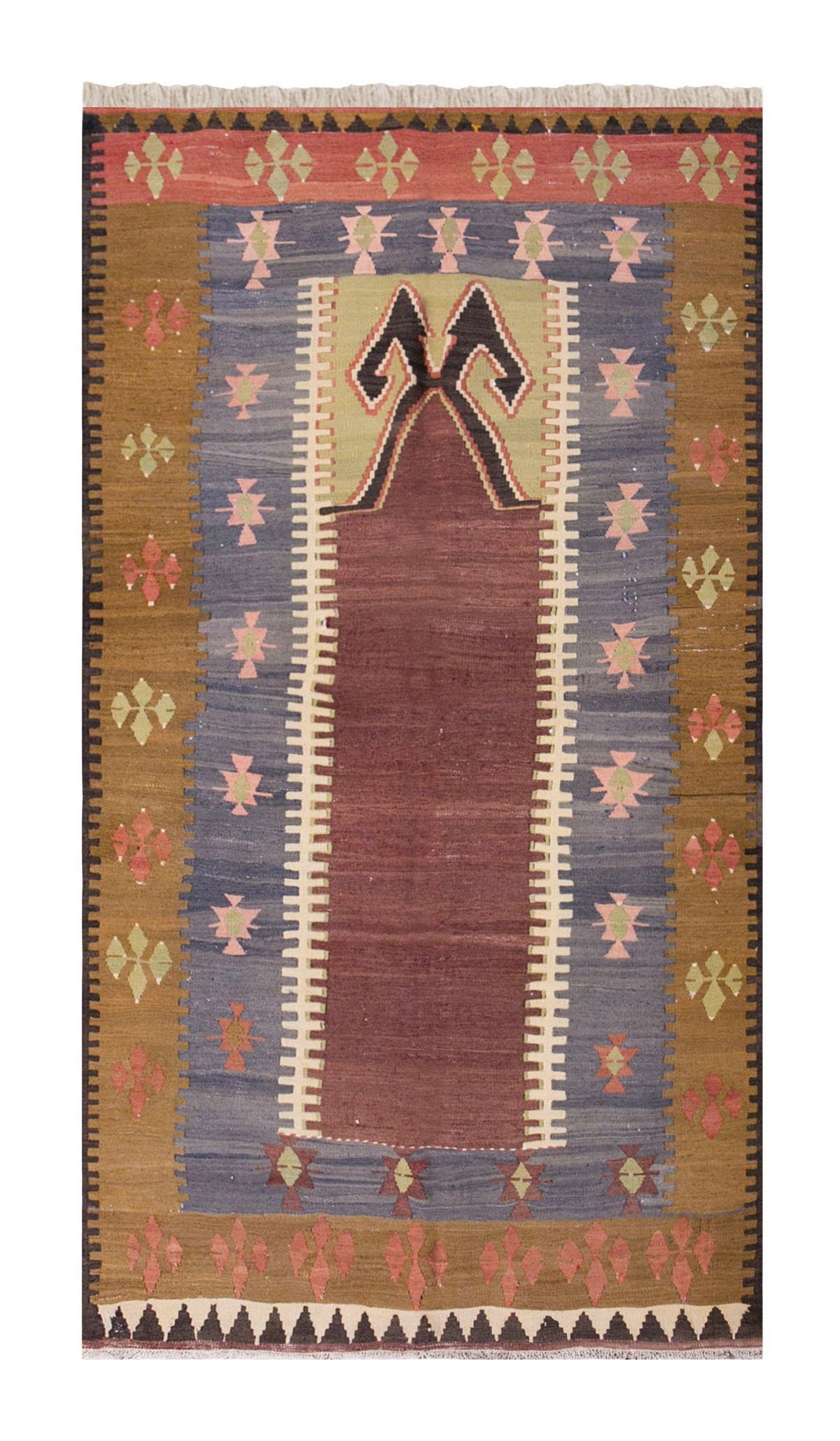 Vintage Turkish Rug, 3.11 x 6.10 ft, 120 x 210 cm