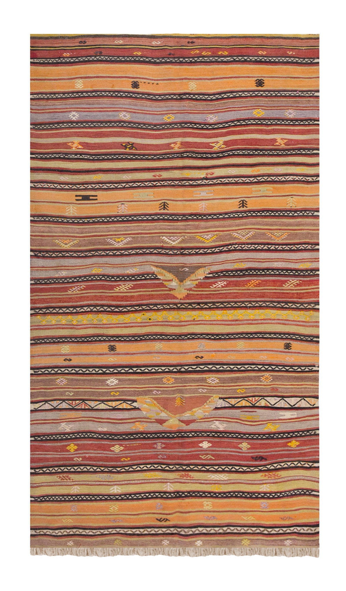 Vintage Turkish Rug, 3.11 x 6.8 ft, 120 x 204 cm