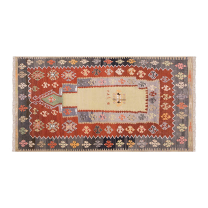 Vintage Turkish Rug, 3.11 x 7.4 ft, 120 x 224 cm