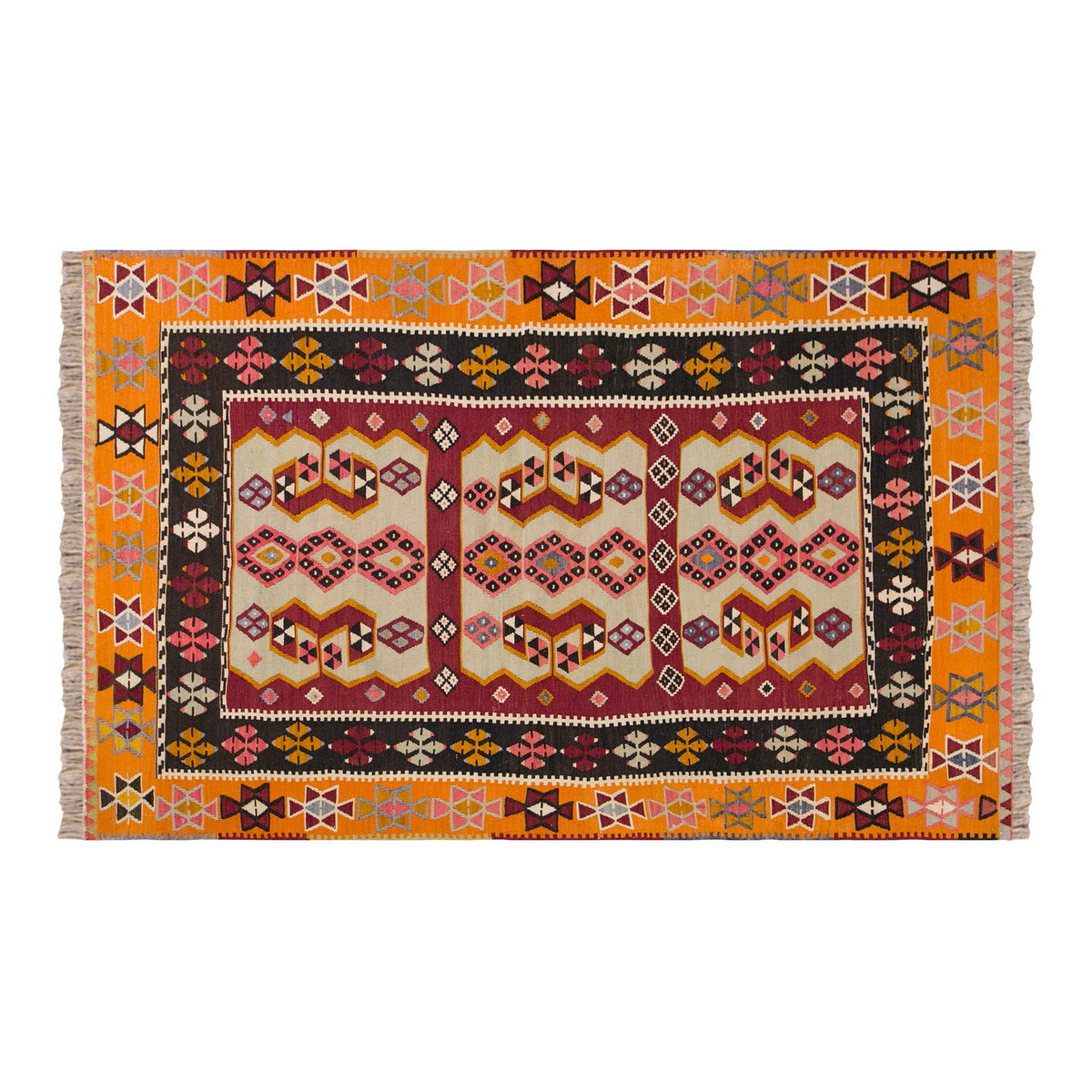 Vintage Turkish Rug, 3.2 x 3.10 ft Rug, 97 x 117 cm