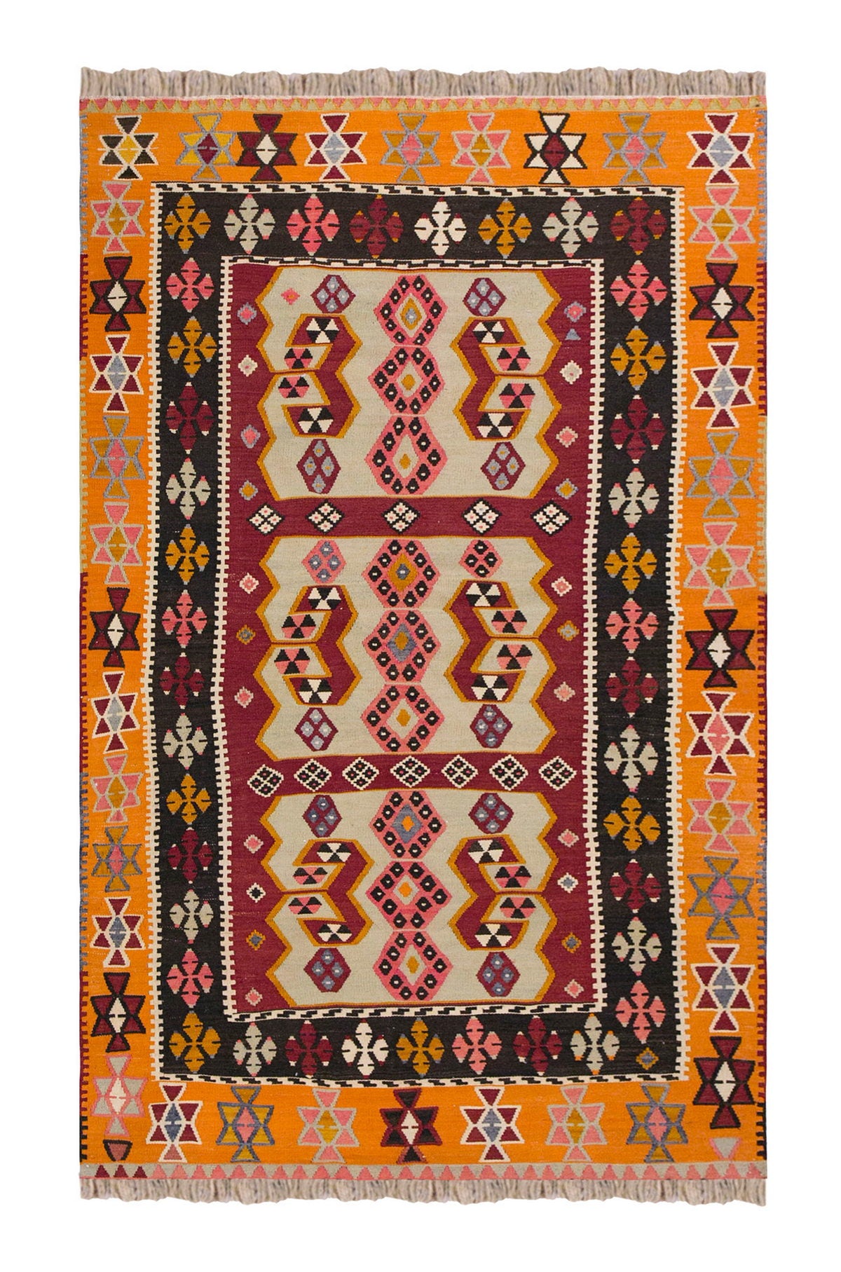 Vintage Turkish Rug, 3.2 x 3.10 ft Rug, 97 x 117 cm