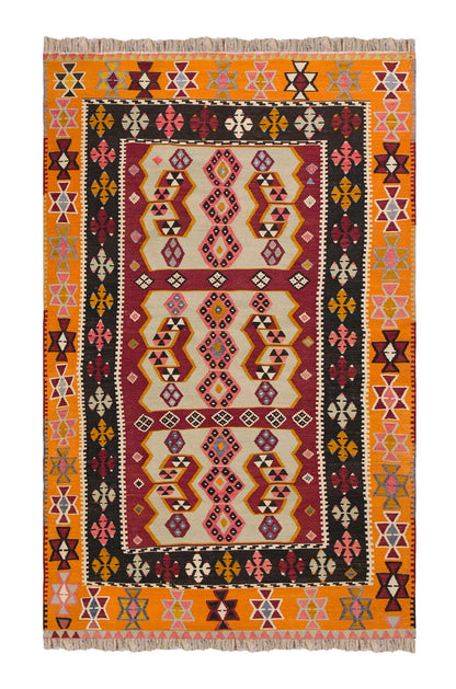 Vintage Turkish Rug, 3.2 x 3.10 ft Rug, 97 x 117 cm