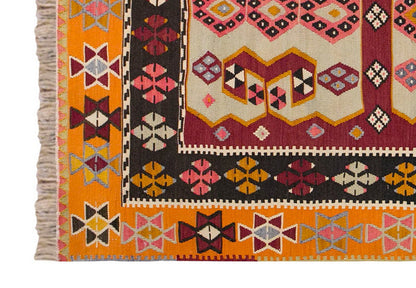 Vintage Turkish Rug, 3.2 x 3.10 ft Rug, 97 x 117 cm