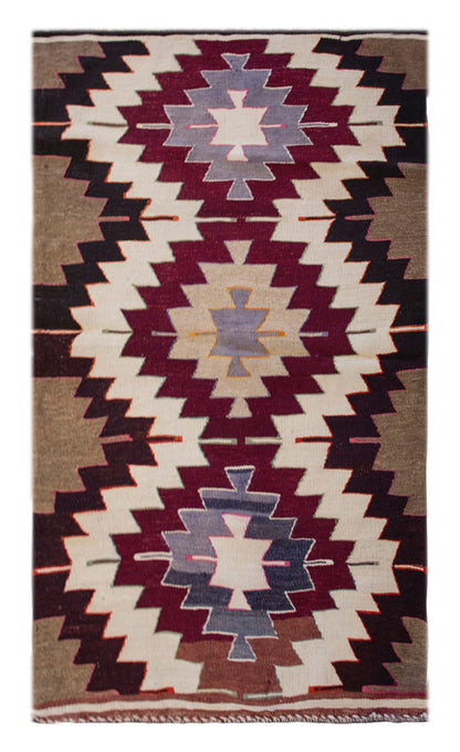 Vintage Turkish Rug, 3.2 x 4.5 ft Rug, 98 x 135 cm