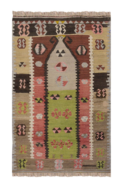 Vintage Turkish Rug, 3.2 x 5.3 ft Rug, 99 x 161 cm
