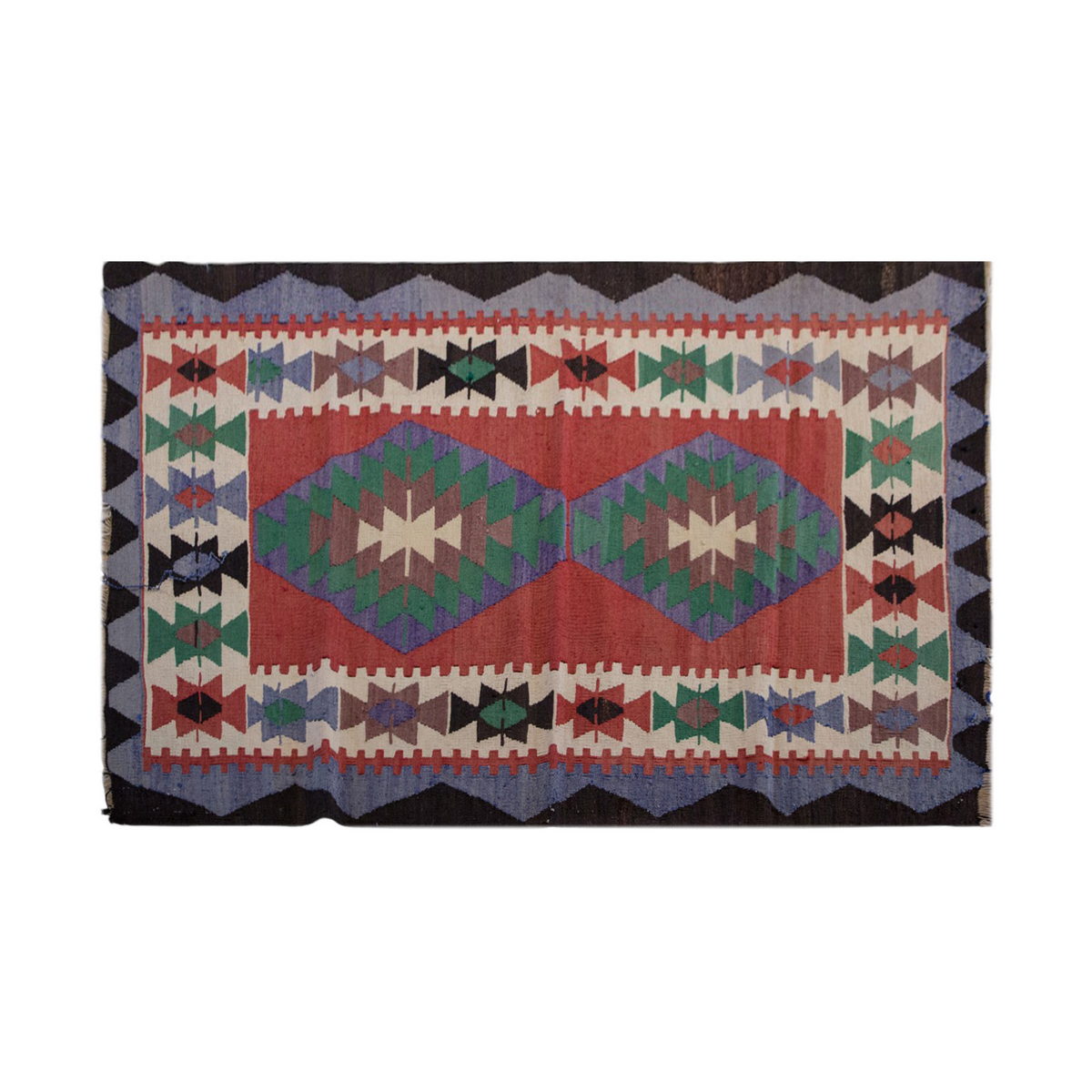 Vintage Turkish Rug, 3.3 x 4.11 ft Rug, 100 x 150 cm